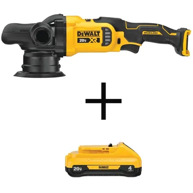 DeWalt DCM848BW240, bundle: 20V Cordless Brushless 5 in. Variable Speed Random Orbit Polisher and (1) 20V Lithium-Ion 4.0Ah Battery