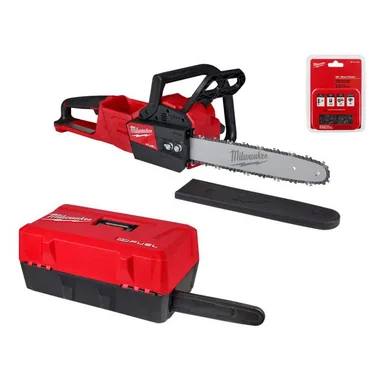 Milwaukee 2727-20-49-16-2747-49-16-2715, bundle: M18 FUEL 16 in. 18-Volt Lithium-Ion Brushless Cordless Chainsaw (Tool-Only) with Chainsaw Case & 16 in. Chainsaw Chain