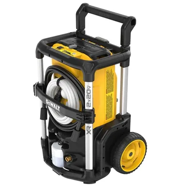 DeWalt DCPW1600Y2, kit: 20V MAX 1600 PSI 1.2 GPM Cold Water Cordless Pressure Washer Kit with (2) FLEXVOLT 12 Ah Batteries and (2) Chargers (photograph from the Home Depot listing)