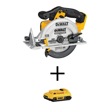 DeWalt DCS391BW203, bundle: 20V MAX Cordless 6-1/2 in. Circular Saw with 20V MAX Compact Lithium-Ion 2.0Ah Battery