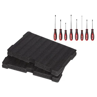 Milwaukee 48-22-2718-48-22-8451, bundle: Screwdriver Set with PACKOUT Tool Box Customizable Foam Insert (9-Piece)