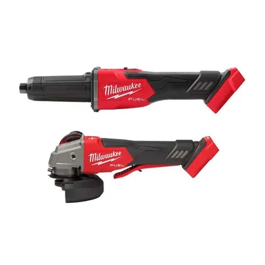 Milwaukee 2939-20-2888-20, bundle: M18 FUEL 18V Lith-Ion Brushless Cordless 1/4 in. Braking Die Grinder Slide Switch and M18 Grinder w/ Paddle Switch