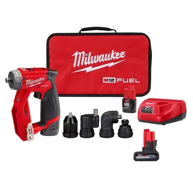 Milwaukee 2505-22-48-11-2450, bundle: M12 FUEL 12V Lithium-Ion Brushless Cordless 4-in-1 Installation 3/8 in. Drill Driver Kit w/XC High Output 5.0Ah Battery