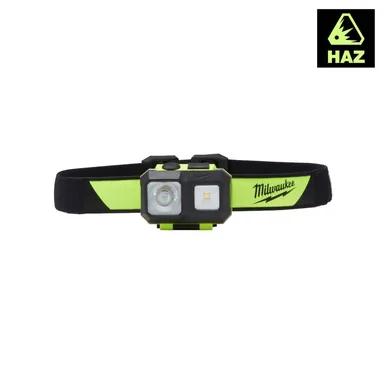 Milwaukee 2004HZL, unclassified: 310 Lumens LED Intrinsically Safe Spot/Flood Headlamp (photograph from the Home Depot listing)