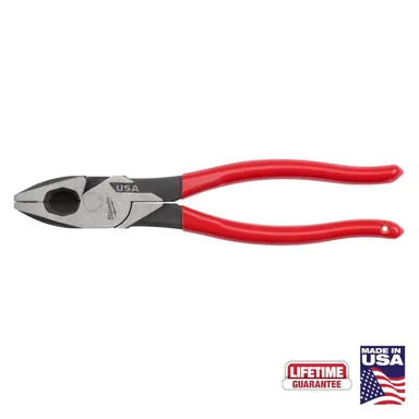 Milwaukee MT500, unpowered: 9 in. Lineman's Pliers with Fish Tape Puller and Dipped Grip