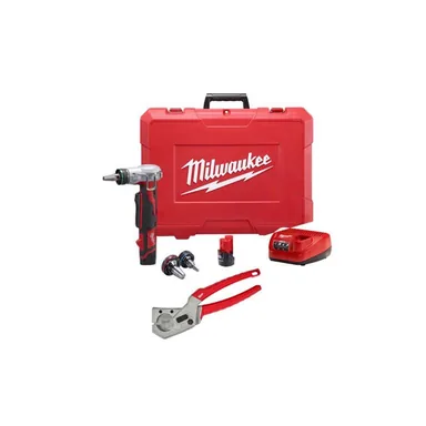 Milwaukee 2432-22-48-22-4204, bundle: M12 ProPEX Expansion Tool Kit w/(2) 1.5Ah Batteries, 3 Expansion Heads, Hard Case w/1 in. PEX and Tubing Cutter