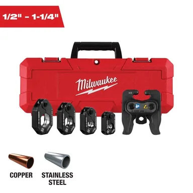 Milwaukee 49-16-2490X, accessory: 1/2 in. - 1-1/4 in. CTS-V Copper Pivoting Press Ring Kit for M12 FORCE LOGIC Press Tools