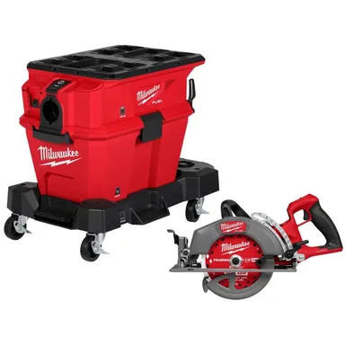Milwaukee 0914-20-2931-20, bundle: M18 FUEL NEXUS 6 Gal. Wet/Dry Vacuum w/ PACKOUT & VACLINK with M18 FUEL ONE-KEY 18V 7-1/4 in. Rear Handle Circular Saw