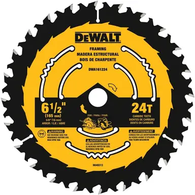 DeWalt DWA161224, accessory: 6-1/2 in. 24 Tooth Circular Saw Blade