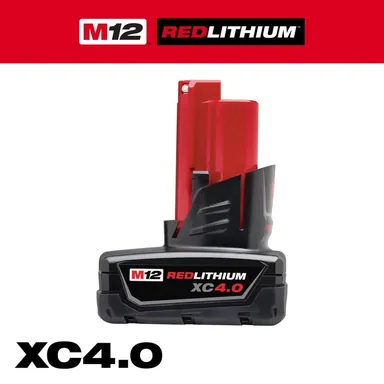 Milwaukee 48-11-2440, accessory: M12 12-Volt Lithium-Ion XC Extended Capacity Battery Pack 4.0Ah (photograph from the Home Depot listing)