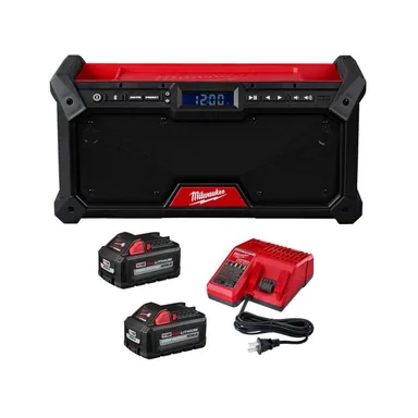 Milwaukee 2952-20-48-59-1862S, bundle: M18 18V Lith-Ion Cordless Jobsite Radio w/ (2) Battery & Charger Kit
