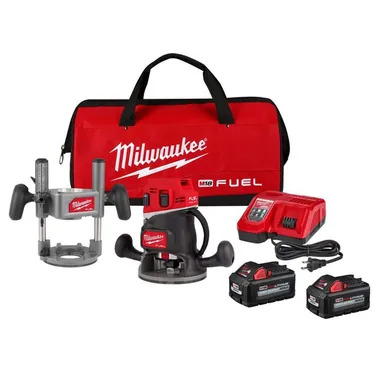 Milwaukee 2838-21-48-11-1865, bundle: M18 FUEL 18-Volt Lithium-Ion Cordless Brushless 1/2 in. Router Plunge Base Kit w/ High Output Battery Pack 6. 0Ah