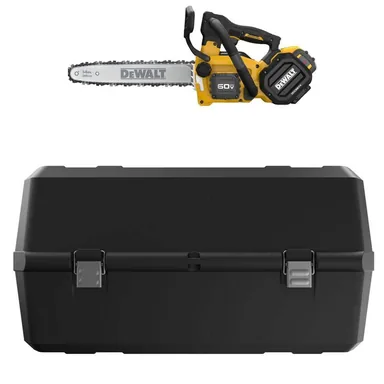 DeWalt DCCS674X2W6KBOX, bundle: FLEXVOLT 60V MAX 14 in. Brushless Cordless Top Handle Battery Chainsaw Kit with (2) 3.0 Ah Batteries, Charger and Case