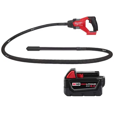 Milwaukee 2911-20-48-11-1850, bundle: M18 FUEL 18V Lithium-Ion Brushless Cordless 8 ft. Concrete Pencil Vibrator w/5.0 Ah Battery