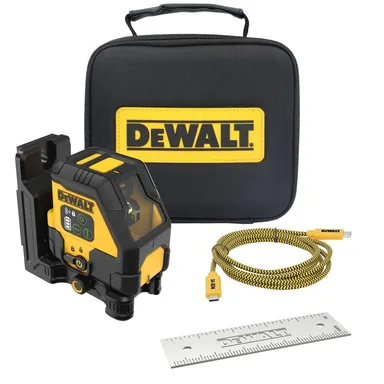 DeWalt DCLE14201GB, bare tool: 330 ft. Green Self-Leveling Cross-Line Laser Level with USB-C Charging Cable, Mounting Plate and Storage Case