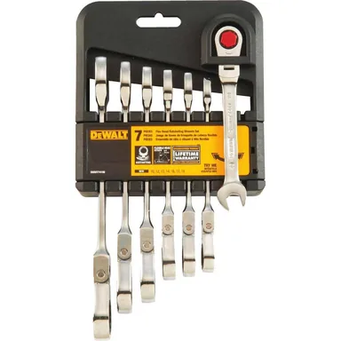 DeWalt DWMT74196, accessory: Metric Ratcheting Flex Head Combination Wrench Set (7-Piece)