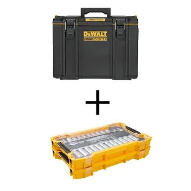 DeWalt DWST08400W45402, accessory: TOUGHSYSTEM 2.0 22 in. Extra-Large Tool Box and 1/4 in. and 3/8 in. Drive Mech Tool Set with TOUGHSYSTEM Trays (131 Pc)