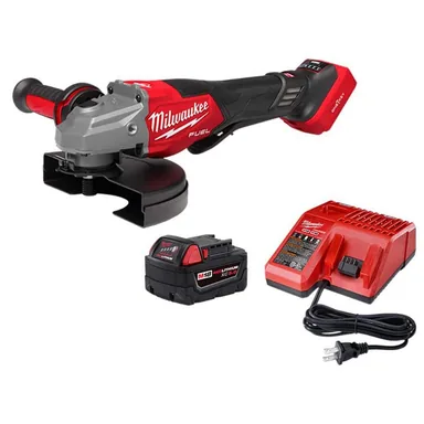 Milwaukee 3674-20-48-59-1850, bundle: M18 FUEL 18-Volt Lithium-Ion Brushless Cordless 7 in. Braking Grinder w/ Variable Speed & (1) 5Ah Battery & Charger