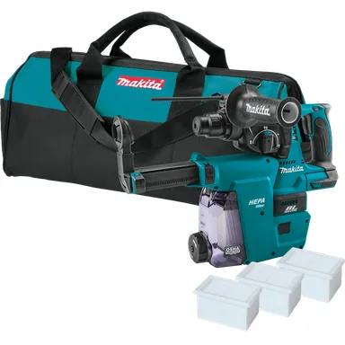 Makita XRH01ZWX, bare tool: Makita XRH01ZWX 18V LXT Lithium-Ion Brushless Cordless 1" SDS-PLUS Rotary Hammer, w/ HEPA Dust Extractor Attachment, Tool Only