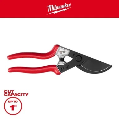 Milwaukee 48-22-9378, unpowered: 1 in. Pruning Shears Cut Capacity High Carbon Steel Blade Angled Bypass Hand Pruner