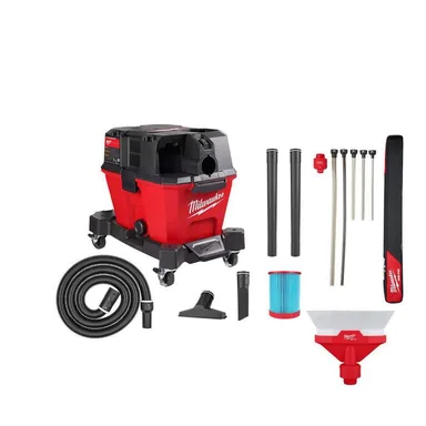Milwaukee 0910-20-49-90-2022-49-90-2037, bundle: M18 FUEL 6 Gal. Cordless Wet/Dry Shop Vac W/Filter, Hose and AIR-TIP 1-1/4 in. - 2-1/2 in. Hose and Dust Collector