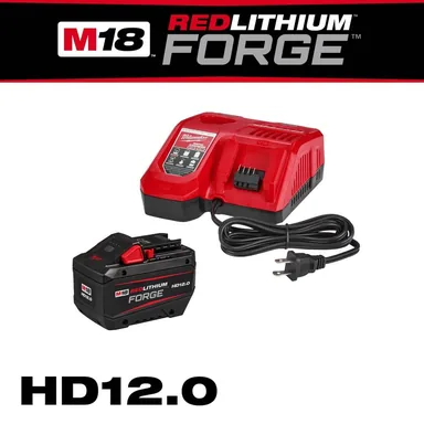 Milwaukee 48-59-1300, accessory: M18 18-Volt Lithium-Ion REDLITHIUM FORGE Starter Kit with 12.0Ah Battery and Rapid Charger