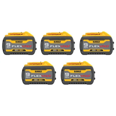 DeWalt DCB609-5, accessory: 20V/60V MAX FLEXVOLT Lithium-Ion 9.0Ah Battery (5 -Pack)