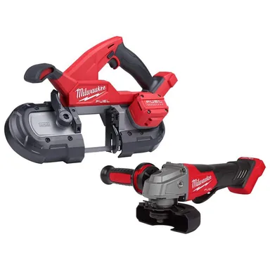 Milwaukee 2829-20-2880-20, bundle: M18 FUEL 18V Lithium-Ion Brushless Cordless Compact Bandsaw and 4-1/2 in./5 in. Grinder (2-Tool)