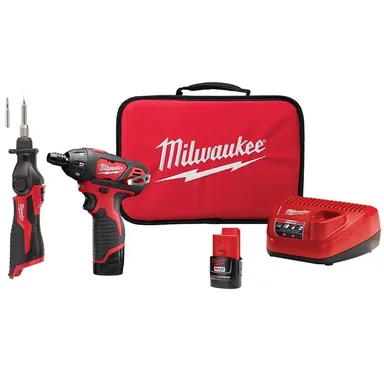 Milwaukee 2401-22-2488-20, bundle: M12 12V Lithium-Ion Cordless 1/4 in. Hex Screwdriver Kit w/ M12 Lithium-Ion Cordless Soldering Iron (Tool Only)