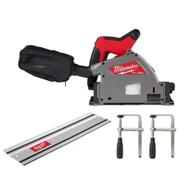 Milwaukee 2831-20-48-08-0570-48-08-0573, bundle: M18 FUEL 18V Li-Ion Cordless Brushless 6-1/2 in. Plunge Cut Track Saw with 31 in. Track Saw Guide Rail and Track Clamps