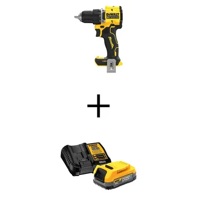 DeWalt DCD794BWCBP034C, bundle: ATOMIC 20V MAX Lithium-Ion Brushless Cordless 1/2 in. Drill Driver with POWERSTACK 1.7 Ah Battery Pack and Charger