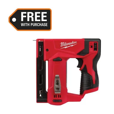 Milwaukee 2447-20, bare tool: M12 12-Volt Lithium-Ion Cordless 3/8 in. Crown Stapler (Tool-Only)