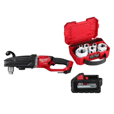 Milwaukee 2809-20-48-11-1865-49-22-4029, bundle: M18 FUEL 18V SUPER HAWG 1/2 in. Right Angle Drill w/6.0Ah Battery & Hole Dozer Set (17-Pc)