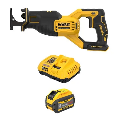 DeWalt DCS382BWDCB609C, bundle: 20V MAX Lithium-Ion Cordless Brushless Reciprocating Saw with 20V/60V MAX flexvolt 9.0 Ah Battery and Charger