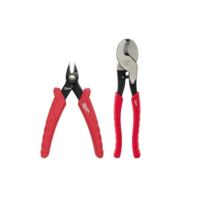 Milwaukee 48-22-6105-48-22-6104, bundle: 4.75 in. Mini Flush Cutters and 10 in. Cable Cutting Pliers (2-Piece)