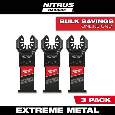 Milwaukee 49-25-1563, accessory: 1-3/8 in. Nitrus Carbide Universal Fit Extreme Metal Cutting Oscillating Multi-Tool Blade (3-Pack)
