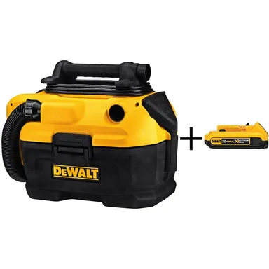 DeWalt DCV581Hwb, kit: 2 Gal. MAX Cordless/Corded Wet/Dry Vacuum and (1) 20V MAX Compact Lithium-Ion 2.0Ah Battery