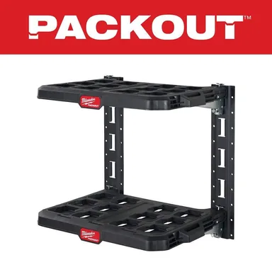 Milwaukee 48-22-8480, accessory: PACKOUT 20 in. H x 22 in. W Slatwall Accessories Black Resin Racking Kit with Metal Reinforced Frame and Handle (photograph from the Home Depot listing)