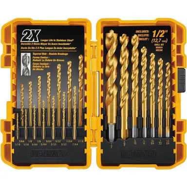 DeWalt DW1361, accessory: Titanium Nitride Coated Pilot Point Drill Bit Set (21-Piece)