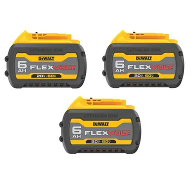 DeWalt DCB606-3, accessory: 20V/60V MAX FLEXVOLT Lithium-Ion 6.0Ah Battery (3 -Pack)