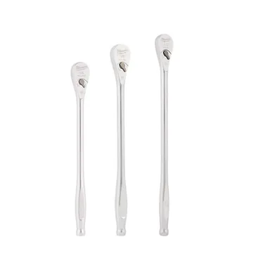 Milwaukee 48-22-9005-48-22-9037-48-22-9050, bundle: 1/4 in., 3/8 in., and 1/2 in. Drive Extended Ratchet Set (3-Piece)