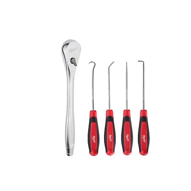 Milwaukee 48-22-9012-48-22-9215, bundle: 1/2 in. Drive Ratchet and Hook and Pick Set (5-Piece)