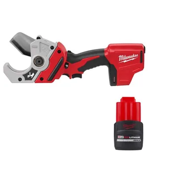 Milwaukee 2470-20-48-11-2425, bundle: M12 12V Lithium-Ion Cordless PVC Pipe Shear & M12 High Output 2.5 Ah Battery