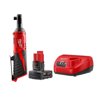 Milwaukee 2457-20-48-59-2440, bundle: M12 12V Lithium-Ion Cordless 3/8 in. Ratchet with M12 4.0 Ah Starter Kit