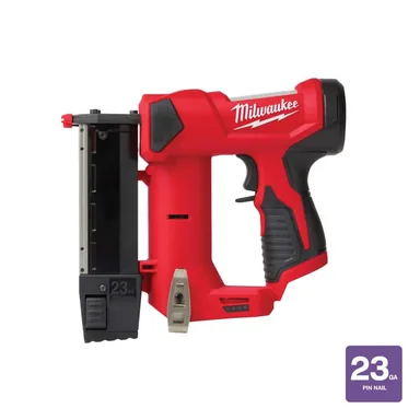 Milwaukee 2540-20, bare tool: M12 12-Volt 23-Gauge Lithium-Ion Cordless Pin Nailer (Tool-Only)