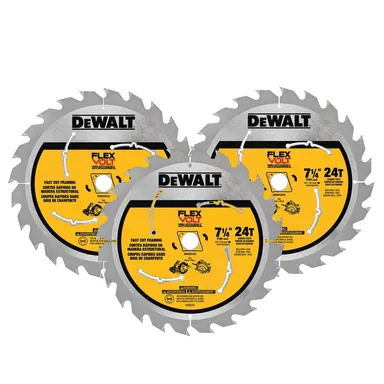 DeWalt DWAFV37243, accessory: FLEXVOLT 7-1/4 in. 24 Tooth Circular Saw Blades (3-Pack)