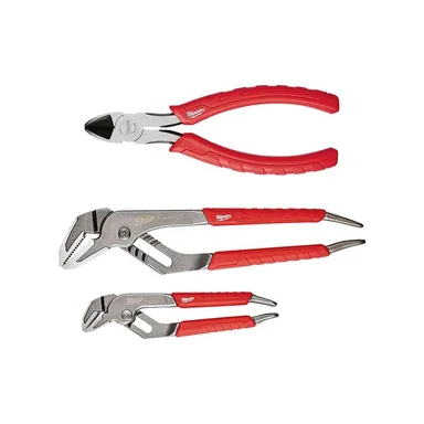Milwaukee 48-22-6106-48-22-6330, bundle: 6" Comfort Grip Diagonal Cutting Pliers and 6" & 10" Comfort Grip Straight Jaw Pliers Set