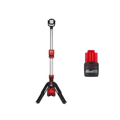 Milwaukee 2132-20-48-11-2425, bundle: M12 12V Lithium-Ion Cordless 1400 Lumen ROCKET LED Stand Work Light w/High Output 2.5 Ah Battery