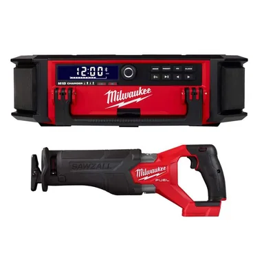 Milwaukee 2950-20-2821-20, bundle: M18 Lithium-Ion Cordless PACKOUT Radio/Speaker w/ Built-In Charger & SAWZALL Recip Saw