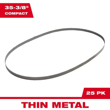 Milwaukee 48-39-0516, accessory: 35-3/8 in. 14 TPI Compact Bi-Metal Band Saw Blade (25-Pack) For M18 FUEL/Corded Compact Bandsaw (photograph from the Home Depot listing)